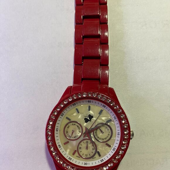 Accutime Ladies Red Watch - Picture 2 of 3